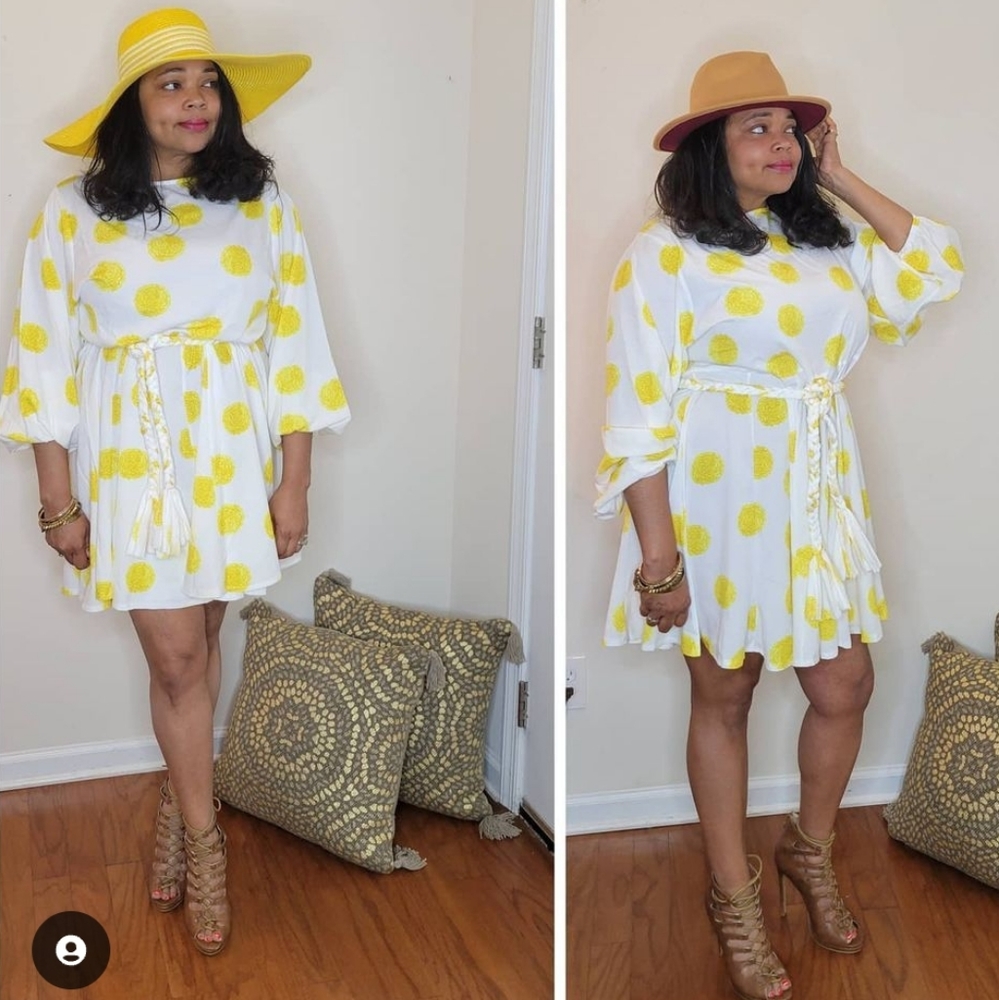 Yellow polka dot dress